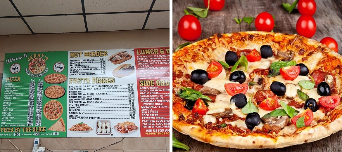 Jerry's Pizza Menu